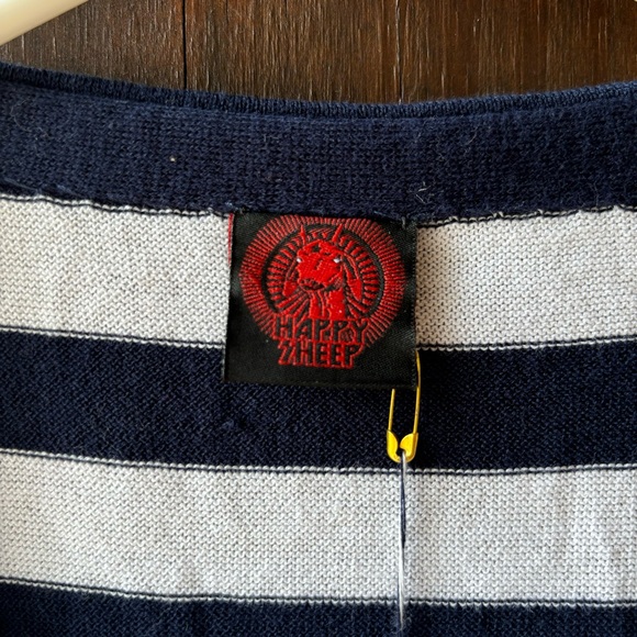 HAPPY SHEEP Striped Cotton Cardigan! NWT! - Picture 4 of 6